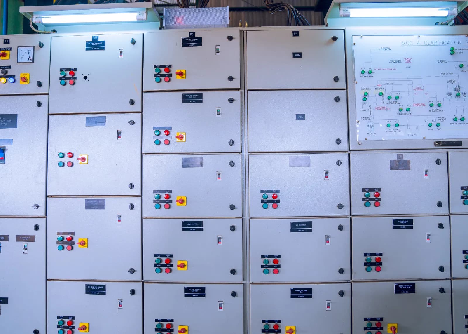 Mill construction detail showing industrial equipment installation